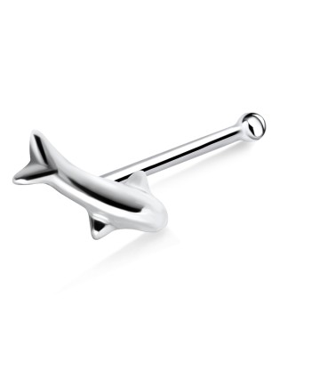 Polished Fish Silver Bone Nose Stud NSKD-84